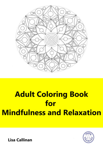 Adult Coloring Book For Mindfulness And Relaxation