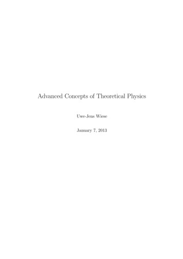Advanced Concepts Of Theoretical Physics