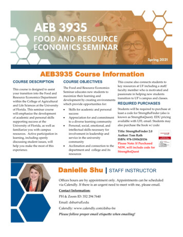 AEB3935 Course Information - UF/IFAS