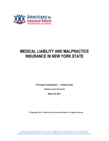 Medical Liability And Malpractice Insurance In New York State