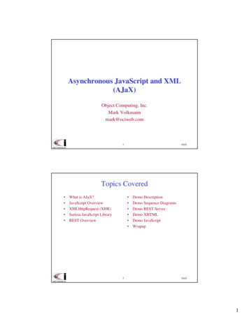Asynchronous JavaScript And XML (AJaX)