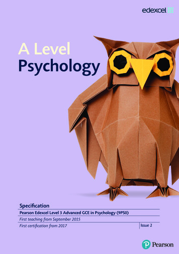 A Level Psychology - Edexcel