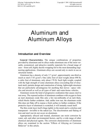 Aluminum And Aluminum Alloys - NIST