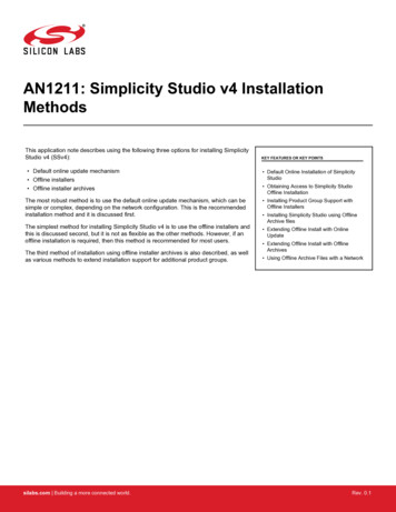 AN1211: Simplicity Studio V4 Installation Methods