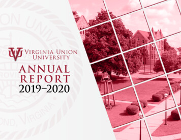 ANNUAL REPORT 2019-2020 - Virginia Union University