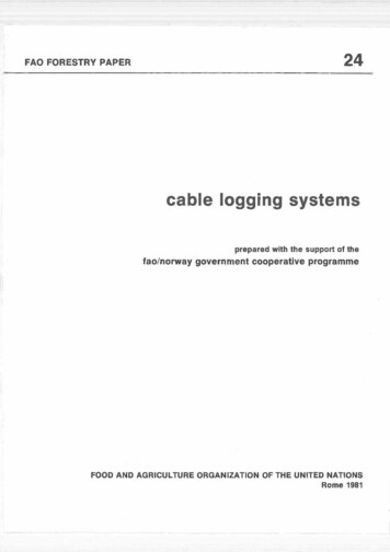 Cable Logging Systems - Food And Agriculture Organization