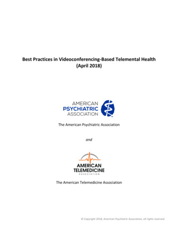 APA ATA Best Practices In Videoconferencing-Based Telemental Health