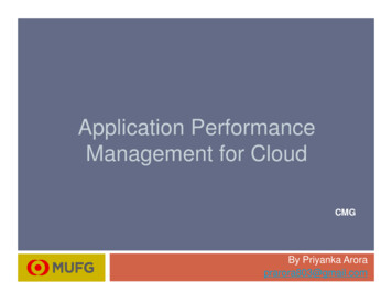 Aplication Performance Management For Cloud - CMG