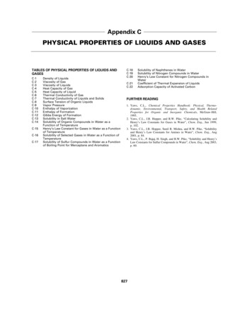 PHYSICAL PROPERTIES OF LIQUIDS AND GASES - Elsevier 