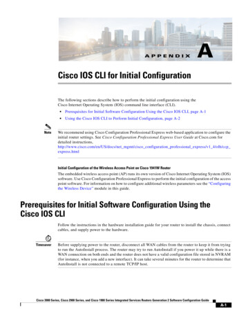 Cisco IOS CLI For Initial Configuration