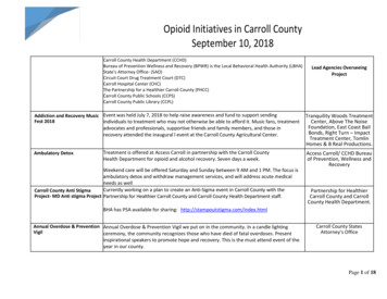 Opioid Initiatives In Carroll County - Maryland