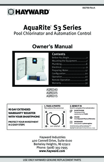 Owner's Manual - Hayward Pool