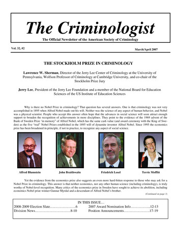 The Stockholm Prize In Criminology
