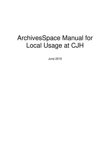 ArchivesSpace Manual For Local Usage At CJH