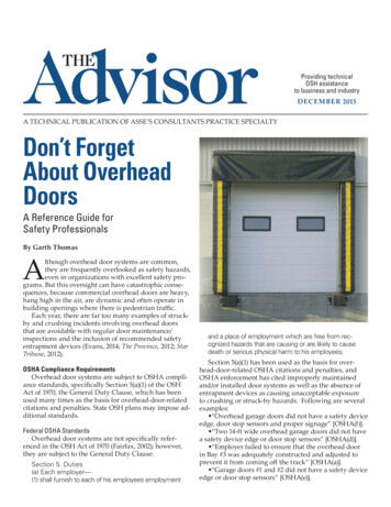 T BT SSS STTS T ST Don't Forget About Overhead Doors