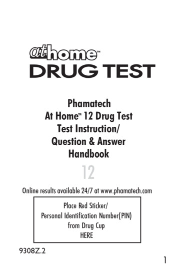Phamatech At Home 12 Drug Test TM Test Instruction .