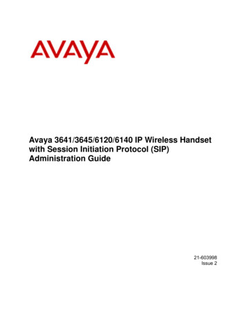 Avaya 3641/3645/6120/6140 IP Wireless Handset With Session Initiation .