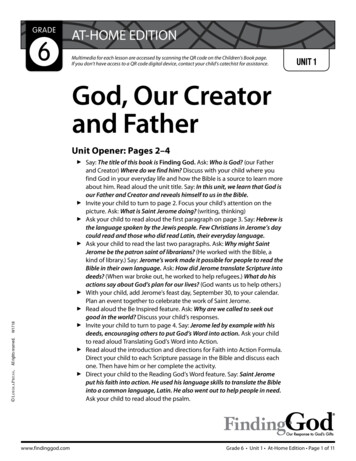 UNIT 1 God, Our Creator And Father