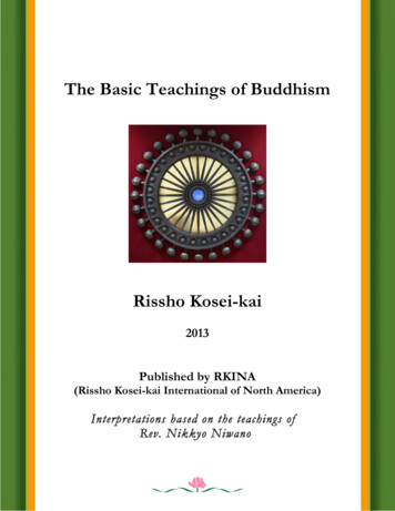 The Basic Teachings Of Buddhism - Rissho Kosei-Kai .