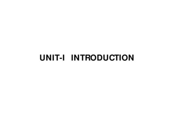 UNIT-I INTRODUCTION