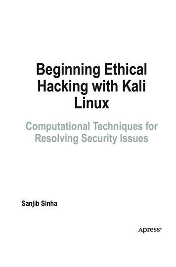 Beginning Ethical Hacking With Kali Linux