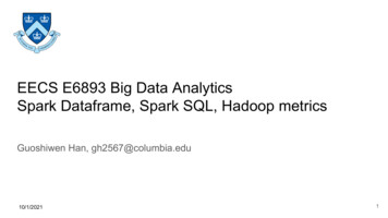 EECS E6893 Big Data Analytics Spark Dataframe, Spark SQL, Hadoop Metrics