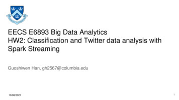 EECS E6893 Big Data Analytics HW3: Twitter Data Analysis With Spark .