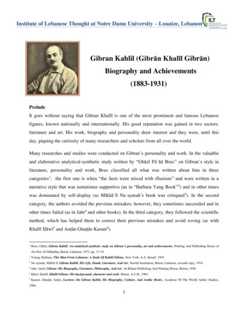 Gibran Kahlil (Gibrān Khalīl Gibrān) Biography And .