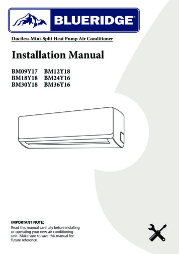 Ductless Mini Split Heat Pump Air Conditioner Installation Manual