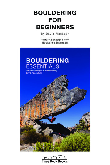 Bouldering For Beginners - Three Rock Books