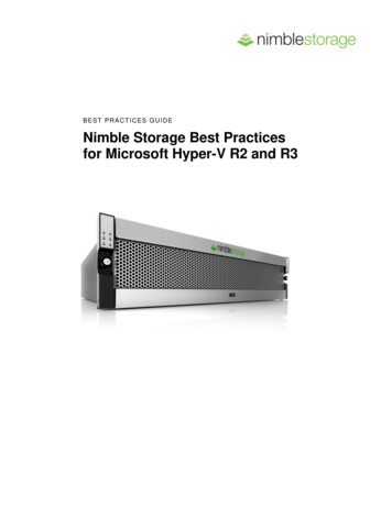BEST PRACTICES GUIDE Nimble Storage Best Practices For Microsoft Hyper .