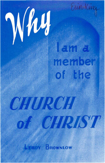 WHY I AM A MEMBER OF THE CHURCH OF CHRIST