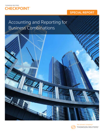Accounting And Reporting For Business Combinations