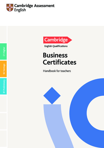 C1 Higher Business Certificates - Cambridge English