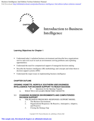 1 Introduction To Business Intelligence - 