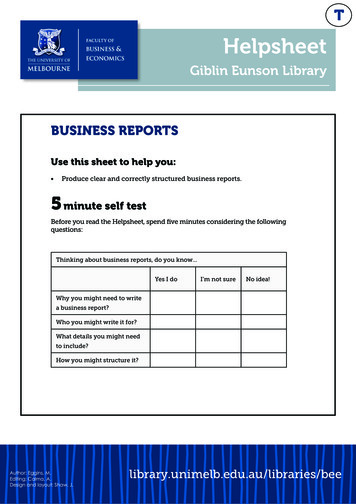 BUSINESS REPORTS - Library