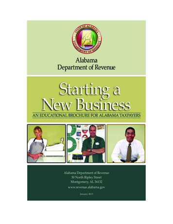 Alab Ama De Partment Of Revenue Starting A New Business