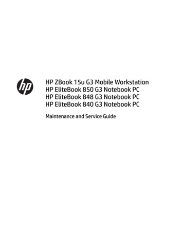 HP EliteBook 840 G3 Notebook PC HP EliteBook 848 G3 Notebook PC HP .