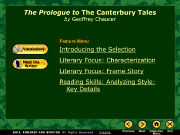 The Prologue To The Canterbury Tales - LCPS