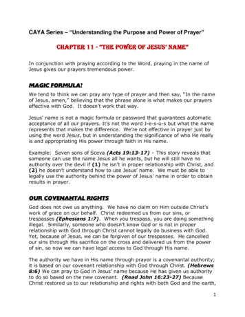 CHAPTER 11 - “THE POWER OF JESUS’ NAME