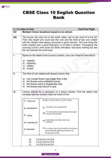 CBSE Class 10 English Question Bank - Byju's
