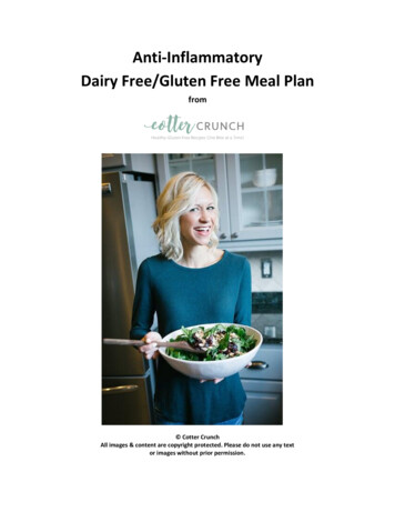 Anti-Inflammatory Dairy Free/Gluten Free Meal Plan