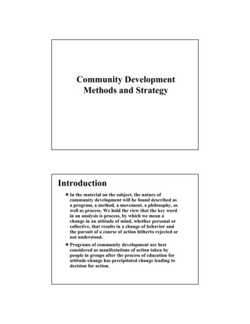 Community Development Methods And Strategy