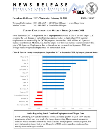 County Employment And Wages - Third Quarter 2018