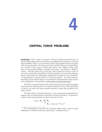 CENTRAL FORCE PROBLEMS - Reed College