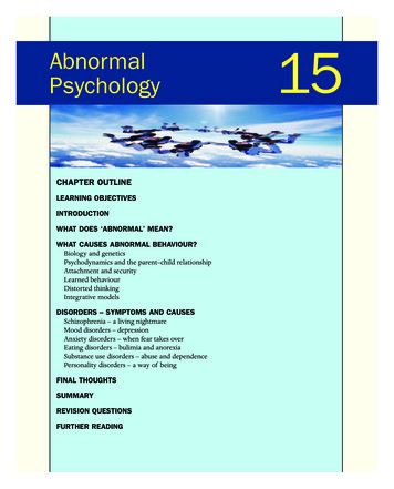 Abnormal Psychology 15 - Blackwell Publishing