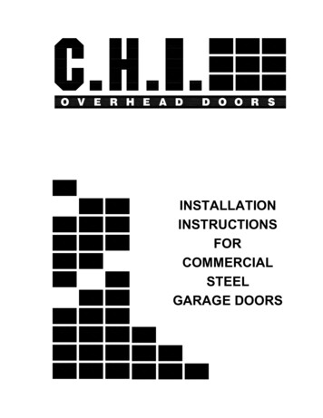 Installation Instructions For Commercial Steel Garage Doors