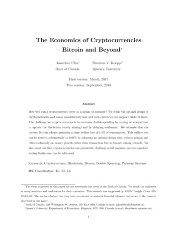 The Economics Of Cryptocurrencies - Bitcoin And Beyond