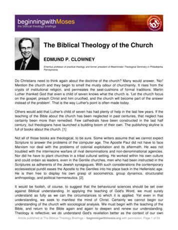 The Biblical Theology Of The Church - Sounddoctrine