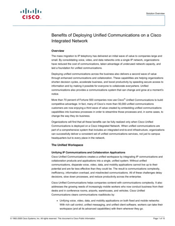 Benefits Of Deploying Unified Communications On A Cisco Integrated Network